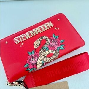 Steve Madden Red Wallet with Snake Design